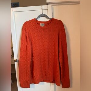 L.L. Bean Men’s Cable Knit Orange Sweater